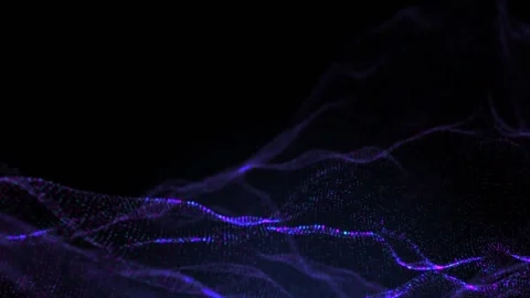Abstract digital particle wave and light abstract background ,animation cyber Video stock 144358131