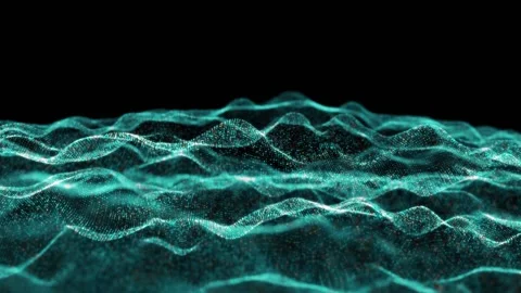 Abstract digital particle wave and light abstract background ,animation cyber Видео 144358132