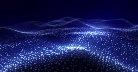 Abstract digital particle wave and blue lights background Stock Footage 241787862