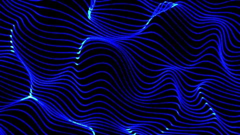 Abstract digital particle wave and lights background Stockbeeldmateriaal 265123035