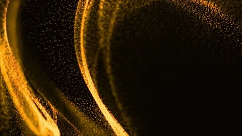 Abstract digital particle wave and light abstract golden sparkling BG Stock Footage 280895472