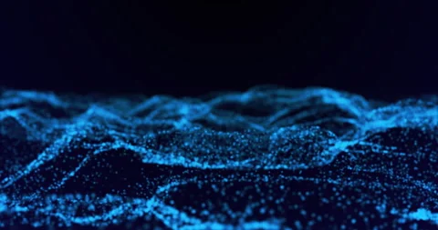 Abstract digital particle wave field and light abstract background, slow moving Stock Footage 287733916