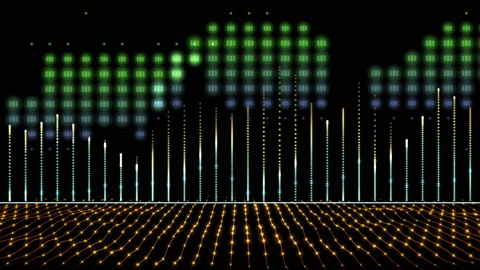 Abstract digital particle wave with flow chart Stock Footage 146599355