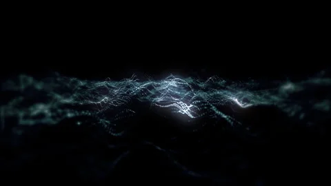 Abstract Digital Particle Wave Loop - Blue Network Background Stock Footage 340987417