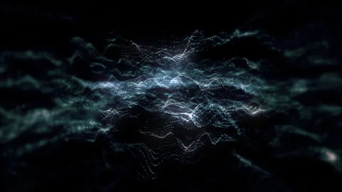 Abstract Digital Particle Wave Loop - Blue Network Background Stock Footage 340987571