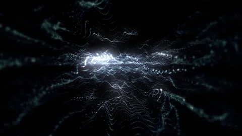 Abstract Digital Particle Wave Loop - Blue Network Background Stock Footage 340987644
