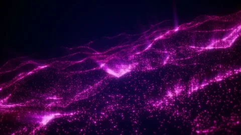 Abstract digital particle wave with rays abstract background Stock Footage 279168817