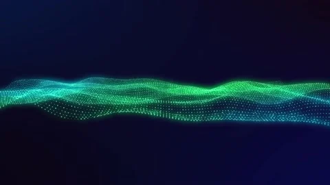 Abstract digital particle wave tech background Stock Footage 206205135