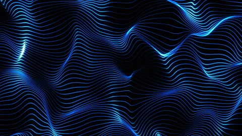 Abstract digital particle waves with light reflections. Digital particles, cyber Stock Footage 255855362