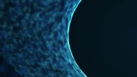Abstract digital particle waves with light. Particle waves background, data f Stock Footage 318226852