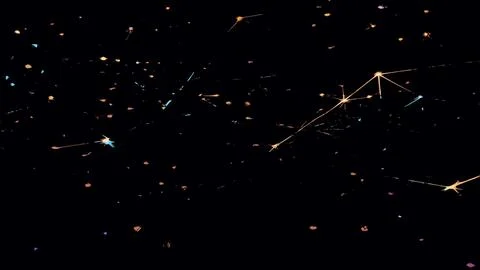 Abstract digital particles and connection dots dark background Stock Illustration