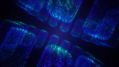 Abstract digital particles cyl Stock-Footage 123443948