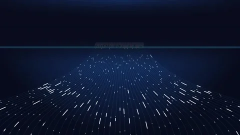 Abstract digital particles erupting in dark blue space with cinematic motio.. Stock Footage 340941340