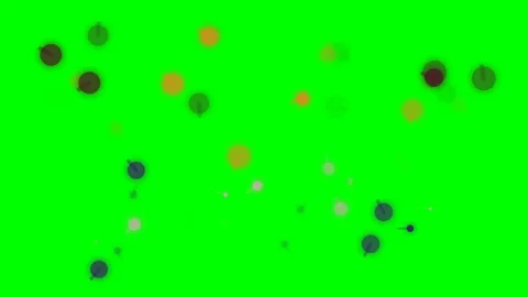 Abstract digital particles floating against a vibrant green screen backdrop Stock Footage 341822681