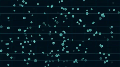 Abstract Digital Particles Floating on Dark Background Video stock 330920215