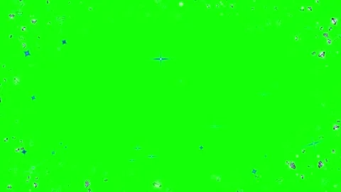 Abstract digital particles floating in vibrant neon green background. Motion Stockbeeldmateriaal 339395087