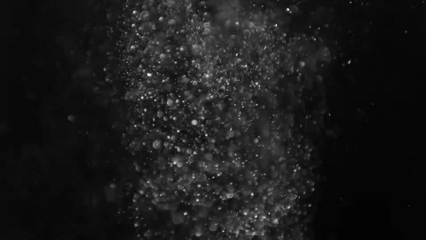 Abstract digital particles flowing in dark space. Dynamic motion graphics backgr Video stock 340450249