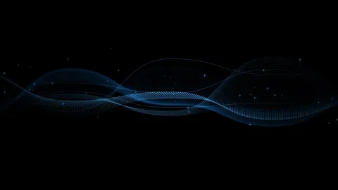 Abstract digital particles line wave background animation on black background Stock-Footage 329111956