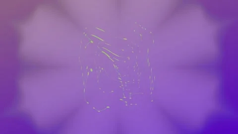 Abstract digital particles in a purple gradient background with light rays 库存影片 331358338