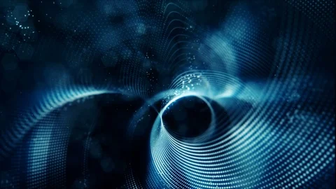 Abstract digital particles wave flow with dots and line for motion background Stock-Footage 90926526