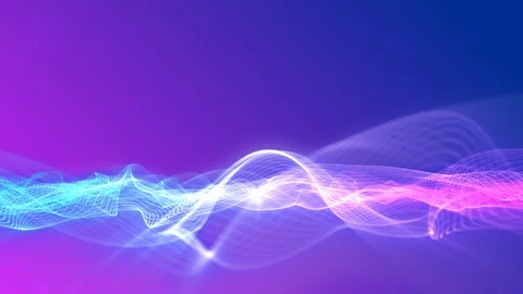 Abstract digital particles wave flow. Technology background concept Stock Footage 114258739