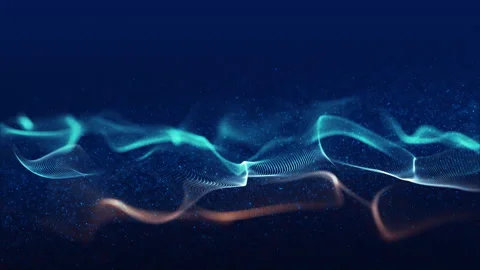 Abstract digital particles wave form network 스톡 동영상 254188545