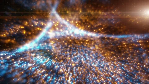 Abstract digital particles wave lighting background Stock Footage 120890779