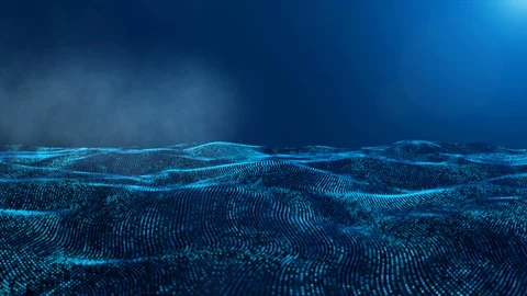 Abstract Digital Particles Wave With Smoke Background Stock Footage 103608633