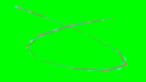 An abstract digital path featuring colorful nodes on a vibrant green screen Stock Footage 340904653
