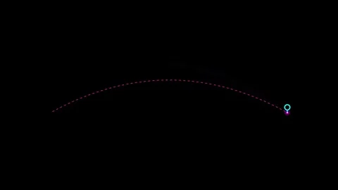 Abstract digital path with glowing light point and dotted line trajectory vid Stock Footage 343611802