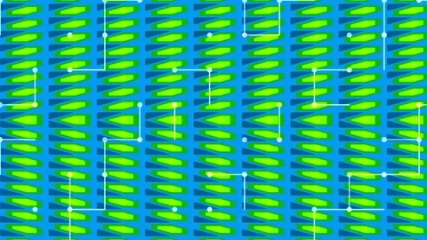 Abstract digital pattern background with vibrant geometric lines and repeat.. Stock Footage 339799203