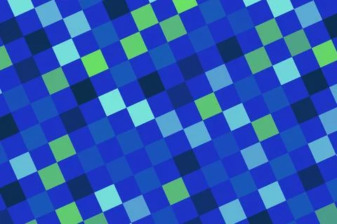 Abstract digital pattern with blue green squares and pixels Ilustración de archivo