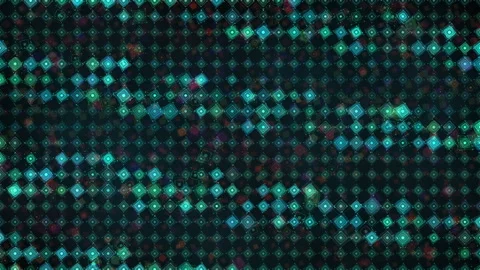 Abstract Digital Pattern Bright Glowing Geometric Shapes in Blue Tones Stock Footage 299621687