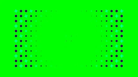 Abstract digital pattern with circular and cross shapes on green background Stock Footage 341821142