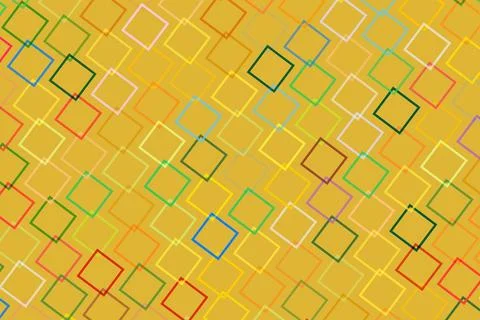 Abstract digital pattern with colorful squares on yellow background Stock Photos