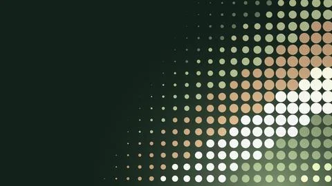 Abstract digital pattern with dots in green, beige, white Stock Illustration