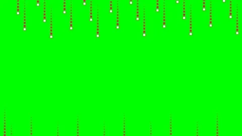 Abstract digital pattern of falling red and white squares on green screen Stock Footage 341823907