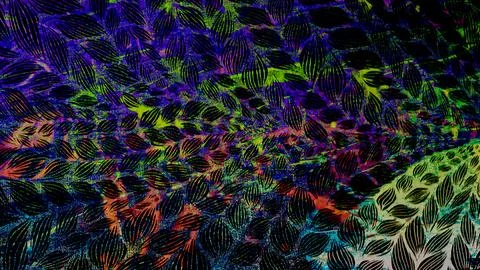 Abstract digital pattern featuring dark leaf-like motifs 库存插图