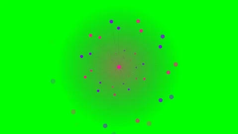 Abstract digital pattern with floating circles on a vibrant green background Stock Footage 340266331