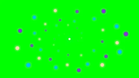 Abstract digital pattern with floating circles on a vibrant green background Stock Footage 341824095