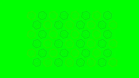Abstract digital pattern of floating hexagonal shapes on green background Stock Footage 340268109