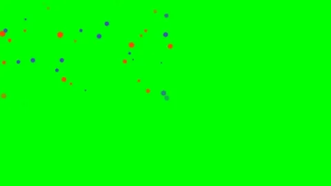 Abstract digital pattern of floating red and blue circles on green screen Stock Footage 340264904