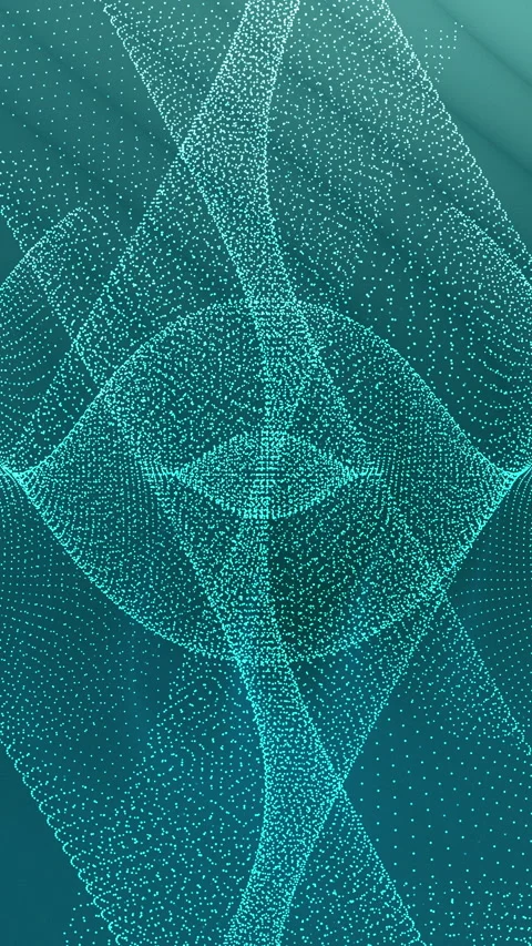 Abstract digital pattern flows with glowing turquoise dots Video stock 337086901