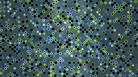 Abstract digital pattern with geometric shapes and glowing dots an intricate Stock-Footage 335601788