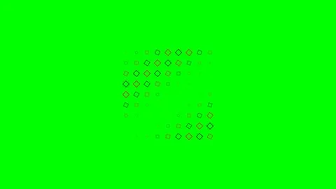 Abstract digital pattern of geometric shapes set against a vibrant green scre Stock Footage 340903404