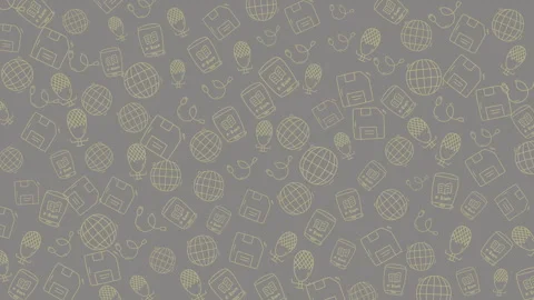 Abstract digital pattern with globe icons and grid elements for technology .. Stock-Footage 330278461