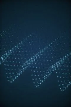 Abstract digital pattern with glowing blue pixelated lines on dark background Stock Illustration