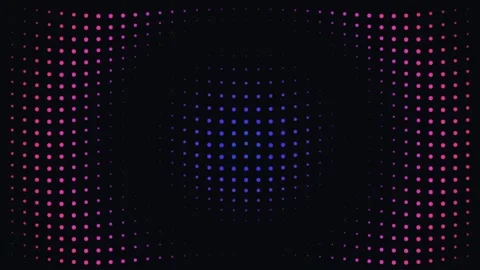 Abstract digital pattern of glowing dots arranged in a concentric grid layout Stock-Footage 335117463
