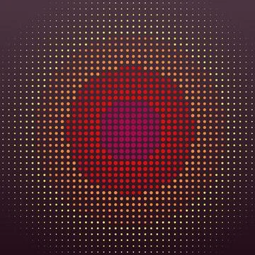 Abstract digital pattern with glowing dots and geometric shapes on pixel gr.. Stock Illustration