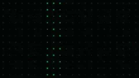 Abstract digital pattern of glowing green dots on a dark black background Stock Footage 338311274
